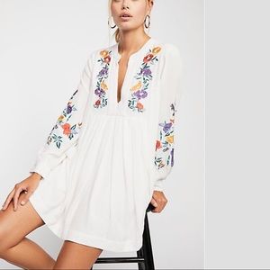 FREE PEOPLE Mia Gauze Embroidered Mini Dress